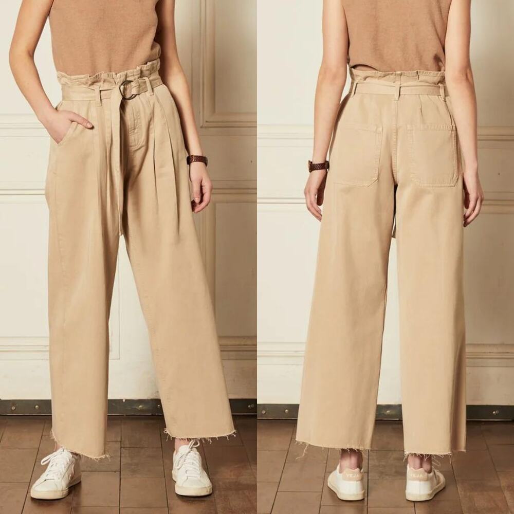 Boyish by HER NWT The Clancy Crowd Khaki Belted Wide Leg Paperbag Chino Pants
